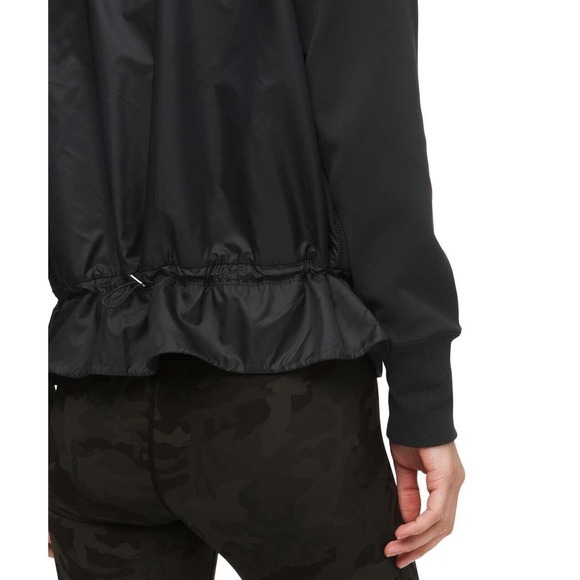 Lululemon Swept Along Bomber Jacket Women’s Black Satin Back Size XS On The Move - Picture 16 of 16